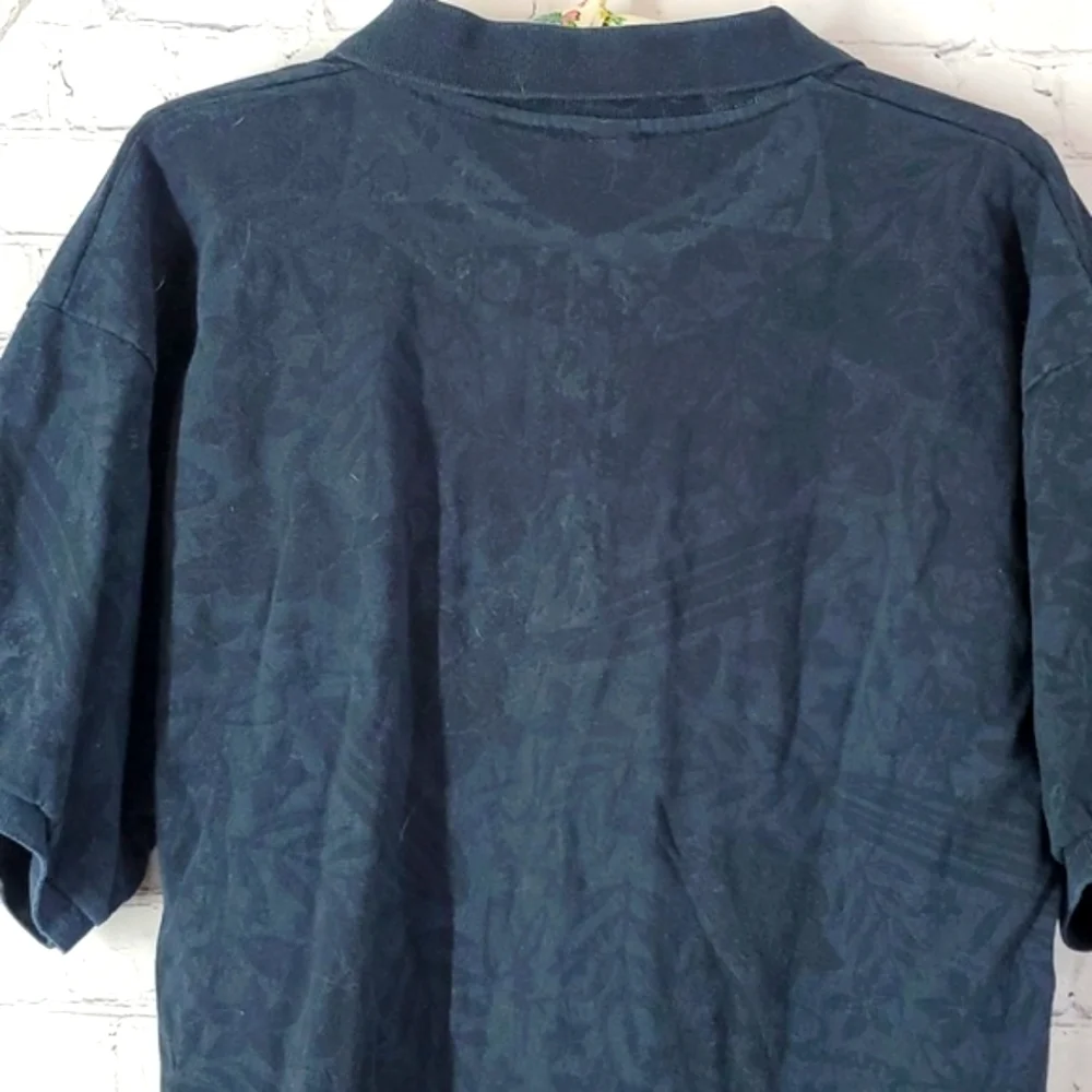 Panama Jack Sea Surf Tropical Beach Print Black Short Sleeve Polo Men's Size L - Picture 14 of 17